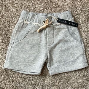 Miki Miette Gray Casual Sweat Shorts with Elastic Waistband NWT 9 months